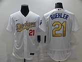 Dodgers 21 Walker Buehler White Gold 2020 Nike Flexbase Jersey,baseball caps,new era cap wholesale,wholesale hats